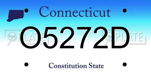 O5272D Connecticut License Plate