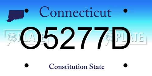 O5277D Connecticut License Plate