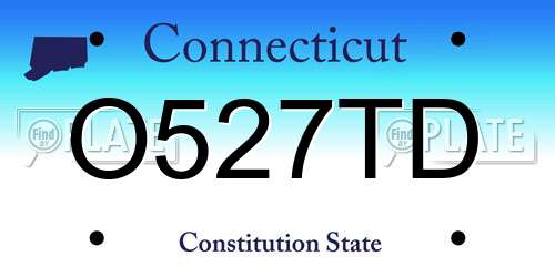 O527TD Connecticut License Plate