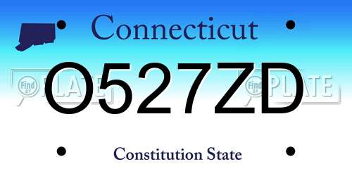 O527ZD Connecticut License Plate