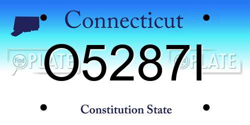 O5287I Connecticut License Plate