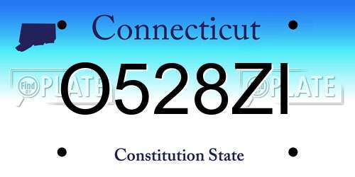 O528ZI Connecticut License Plate
