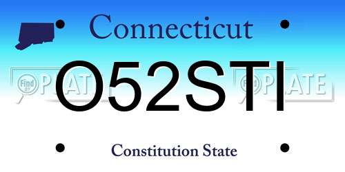 O52STI Connecticut License Plate