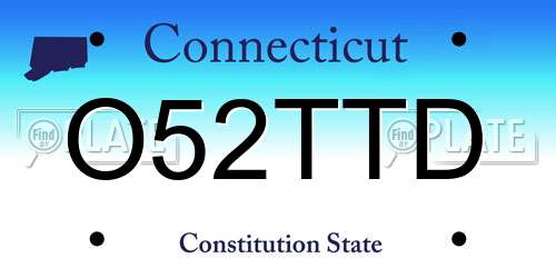 O52TTD Connecticut License Plate