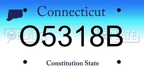 O5318B Connecticut License Plate