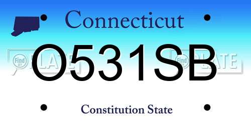 O531SB Connecticut License Plate