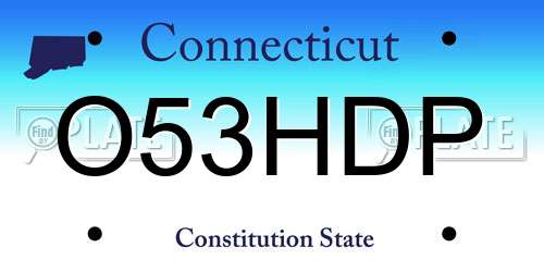 O53HDP Connecticut License Plate