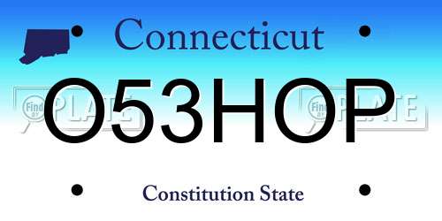 O53HOP Connecticut License Plate