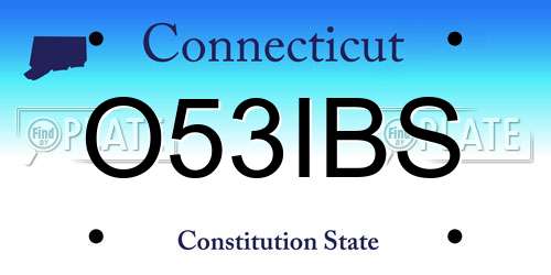 O53IBS Connecticut License Plate