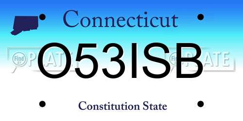 O53ISB Connecticut License Plate