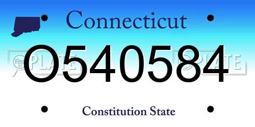 O540584 Connecticut License Plate