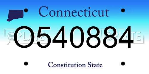 O540884 Connecticut License Plate