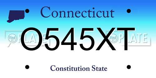 O545XT Connecticut License Plate
