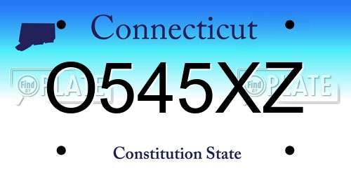 O545XZ Connecticut License Plate