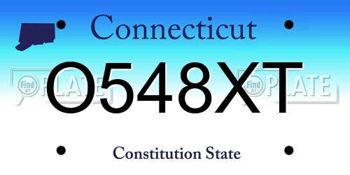O548XT Connecticut License Plate
