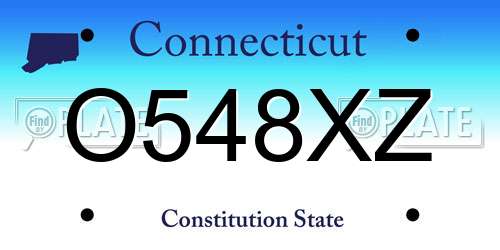 O548XZ Connecticut License Plate
