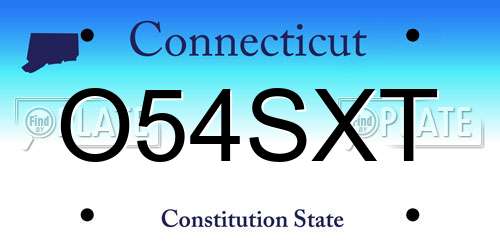 O54SXT Connecticut License Plate