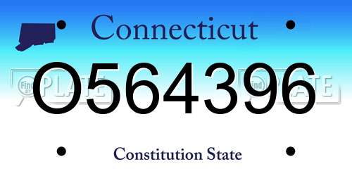 O564396 Connecticut License Plate