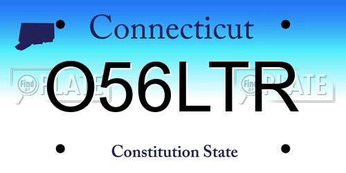 O56LTR Connecticut License Plate