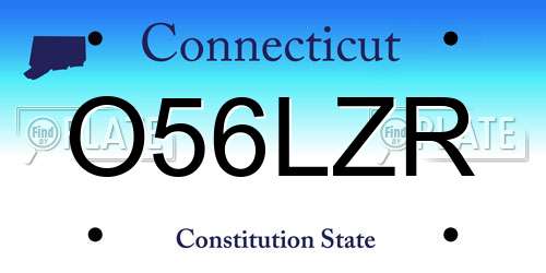 O56LZR Connecticut License Plate