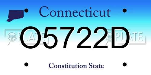 O5722D Connecticut License Plate