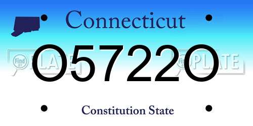 O5722O Connecticut License Plate