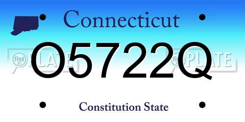 O5722Q Connecticut License Plate