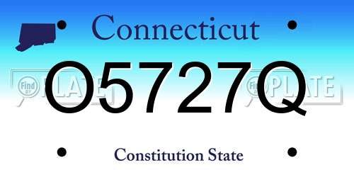 O5727Q Connecticut License Plate