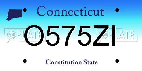 O575ZI Connecticut License Plate