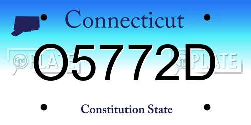 O5772D Connecticut License Plate