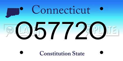 O5772O Connecticut License Plate