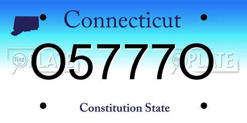 O5777O Connecticut License Plate
