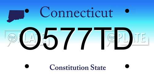 O577TD Connecticut License Plate