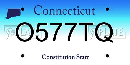 O577TQ Connecticut License Plate