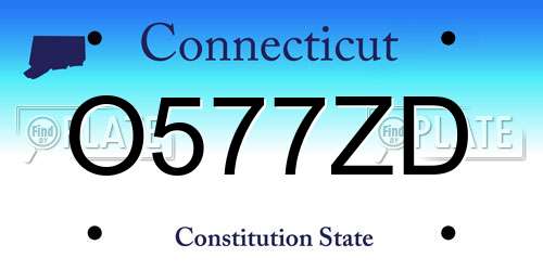 O577ZD Connecticut License Plate