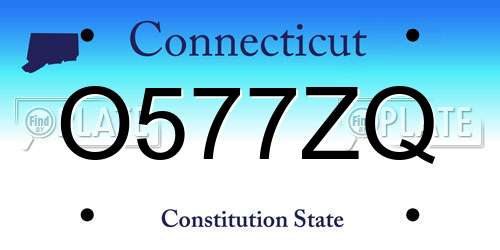 O577ZQ Connecticut License Plate