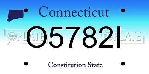 O5782I Connecticut License Plate