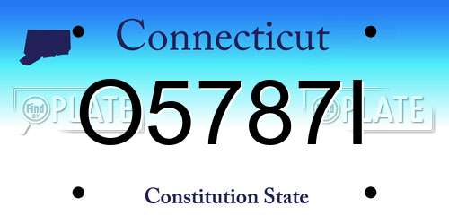 O5787I Connecticut License Plate