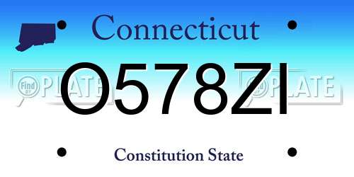 O578ZI Connecticut License Plate