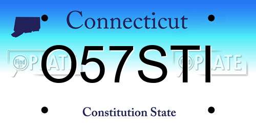 O57STI Connecticut License Plate