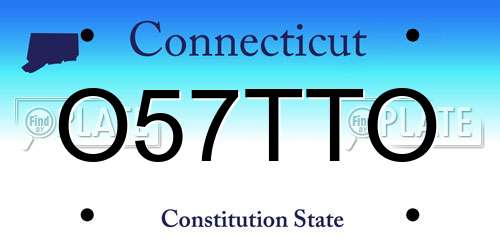 O57TTO Connecticut License Plate