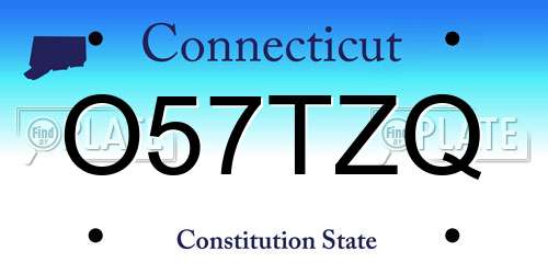 O57TZQ Connecticut License Plate