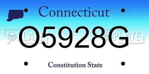 O5928G Connecticut License Plate