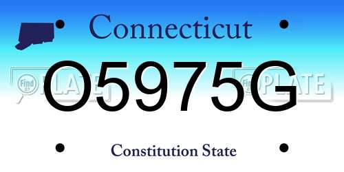O5975G Connecticut License Plate