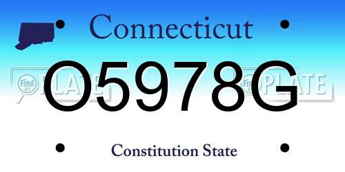 O5978G Connecticut License Plate