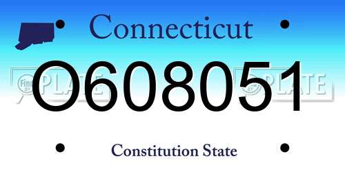 O608051 Connecticut License Plate