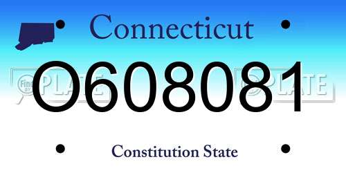 O608081 Connecticut License Plate