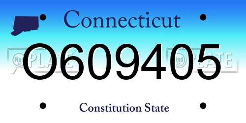 O609405 Connecticut License Plate