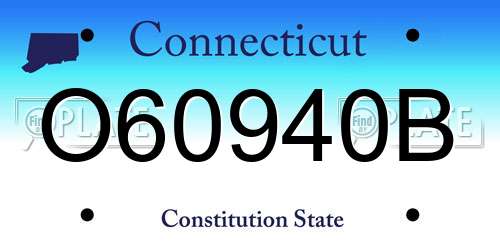 O60940B Connecticut License Plate
