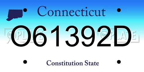 O61392D Connecticut License Plate